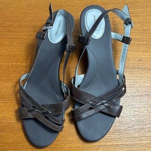 Lands' End Dark Brown Strappy Sandals